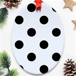 Polka Dots - Black on Pastel Blue Oval Ornament (Two Sides)