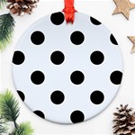 Polka Dots - Black on Pastel Blue Ornament (Round)