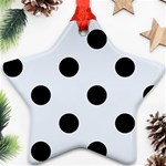 Polka Dots - Black on Pastel Blue Ornament (Star)