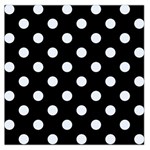 Polka Dots - Pastel Blue on Black Large Satin Scarf (Square)