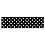 Polka Dots - Pastel Blue on Black Satin Scarf (Oblong)
