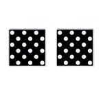 Polka Dots - Pastel Blue on Black Cufflinks (Square)
