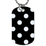 Polka Dots - Pastel Blue on Black Dog Tag (One Side)