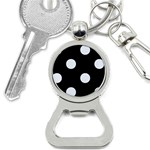 Polka Dots - Pastel Blue on Black Bottle Opener Key Chain