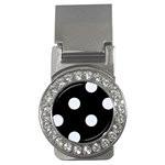 Polka Dots - Pastel Blue on Black Money Clip (CZ)