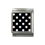 Polka Dots - Pastel Blue on Black Italian Charm (13mm)