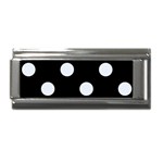Polka Dots - Pastel Blue on Black Superlink Italian Charm (9mm)