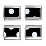 Polka Dots - Pastel Blue on Black 9mm Italian Charm (4 pack)
