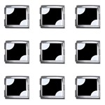 Polka Dots - Pastel Blue on Black Mega Link Italian Charm (9 pack)