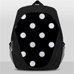 Polka Dots - Pastel Blue on Black Backpack Bag