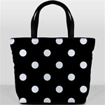 Polka Dots - Pastel Blue on Black Bucket Bag