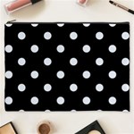 Polka Dots - Pastel Blue on Black Cosmetic Bag (XXXL)