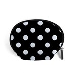 Polka Dots - Pastel Blue on Black Accessory Pouch (Small)