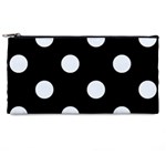 Polka Dots - Pastel Blue on Black Pencil Case