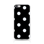 Polka Dots - Pastel Blue on Black Apple iPhone 6/6S Silicone Case (Transparent)