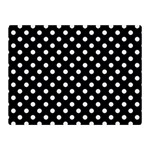 Polka Dots - Pastel Blue on Black Double Sided Flano Blanket (Mini)