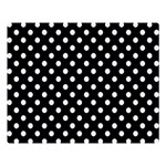 Polka Dots - Pastel Blue on Black Double Sided Flano Blanket (Large)