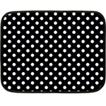 Polka Dots - Pastel Blue on Black Double Sided Fleece Blanket (Mini)