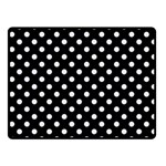Polka Dots - Pastel Blue on Black Fleece Blanket (Small) (One Side)