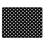 Polka Dots - Pastel Blue on Black Double Sided Fleece Blanket (Small) (Two Sides)