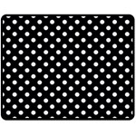 Polka Dots - Pastel Blue on Black Double Sided Fleece Blanket (Medium) (Two Sides)