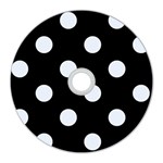 Polka Dots - Pastel Blue on Black CD Wall Clock