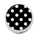 Polka Dots - Pastel Blue on Black 4-Port USB Hub (One Side)