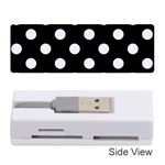 Polka Dots - Pastel Blue on Black Memory Card Reader (Stick)