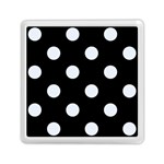 Polka Dots - Pastel Blue on Black Memory Card Reader with Storage (Square)