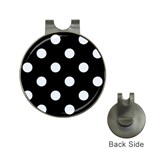 Polka Dots - Pastel Blue on Black Golf Ball Marker Hat Clip