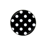 Polka Dots - Pastel Blue on Black Hat Clip Ball Marker (4 pack)