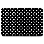 Polka Dots - Pastel Blue on Black Large Doormat