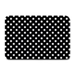 Polka Dots - Pastel Blue on Black Plate Mat