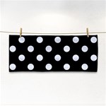 Polka Dots - Pastel Blue on Black Hand Towel
