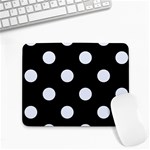 Polka Dots - Pastel Blue on Black Small Mousepad