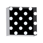 Polka Dots - Pastel Blue on Black 4 x 4  Acrylic Photo Block