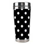 Polka Dots - Pastel Blue on Black Stainless Steel Travel Tumbler