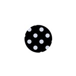 Polka Dots - Pastel Blue on Black 1  Mini Magnet