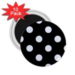 Polka Dots - Pastel Blue on Black 2.25  Magnet (10 pack)