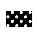 Polka Dots - Pastel Blue on Black Magnet (Name Card)