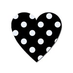 Polka Dots - Pastel Blue on Black Magnet (Heart)