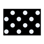 Polka Dots - Pastel Blue on Black Sticker A4 (100 pack)
