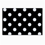 Polka Dots - Pastel Blue on Black Postcard 4 x 6  (Pkg of 10)