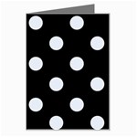 Polka Dots - Pastel Blue on Black Greeting Card