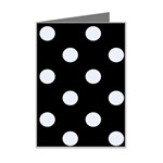 Polka Dots - Pastel Blue on Black Mini Greeting Card