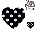 Polka Dots - Pastel Blue on Black Multi-purpose Cards (Heart)