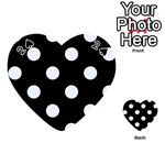 Polka Dots - Pastel Blue on Black Playing Cards 54 (Heart)