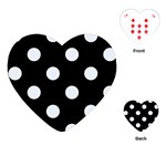 Polka Dots - Pastel Blue on Black Playing Cards (Heart)