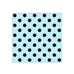 Polka Dots - Black on Light Blue Satin Bandana Scarf