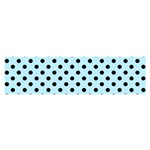 Polka Dots - Black on Light Blue Satin Scarf (Oblong)